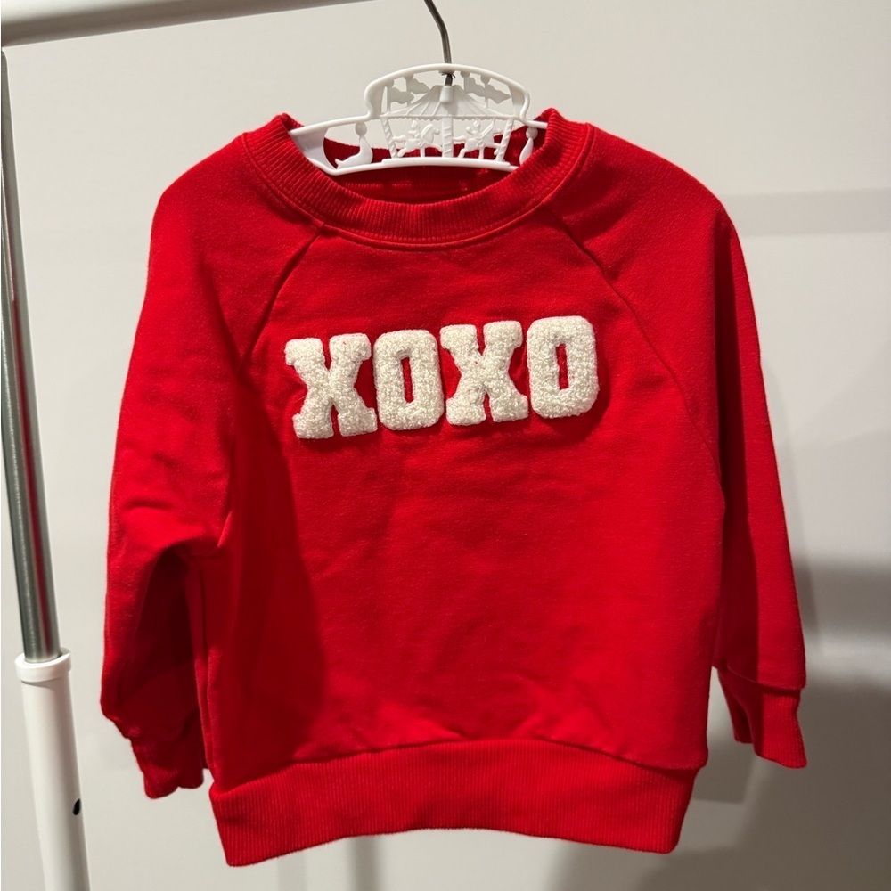 Little Sleepies Red XOXO Kids Sweatshirt 12-18 Mon